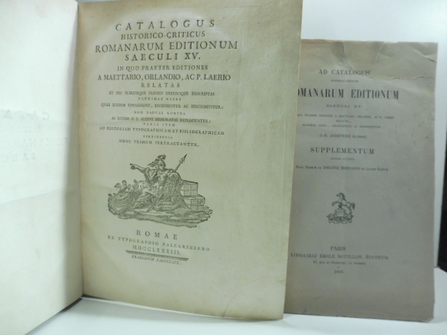 Catalogus historico - criticus romanarum editionum saeculi XV in quo praeter editiones a Maettario, Orlandio, ACP. Laerio relatas
